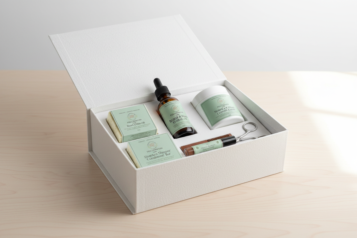 FOLLEDETOI Men's Grooming Bundle in White Box