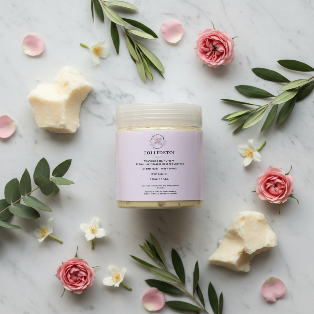 Hair Cream - Marble Flat Lay