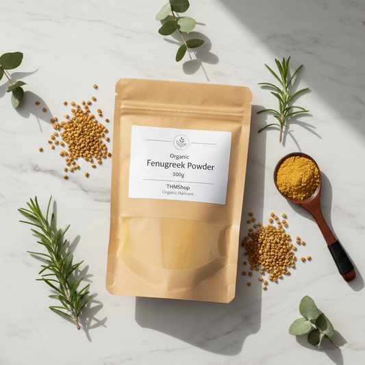 Organic Fenugreek Powder - Marble Flat Lay