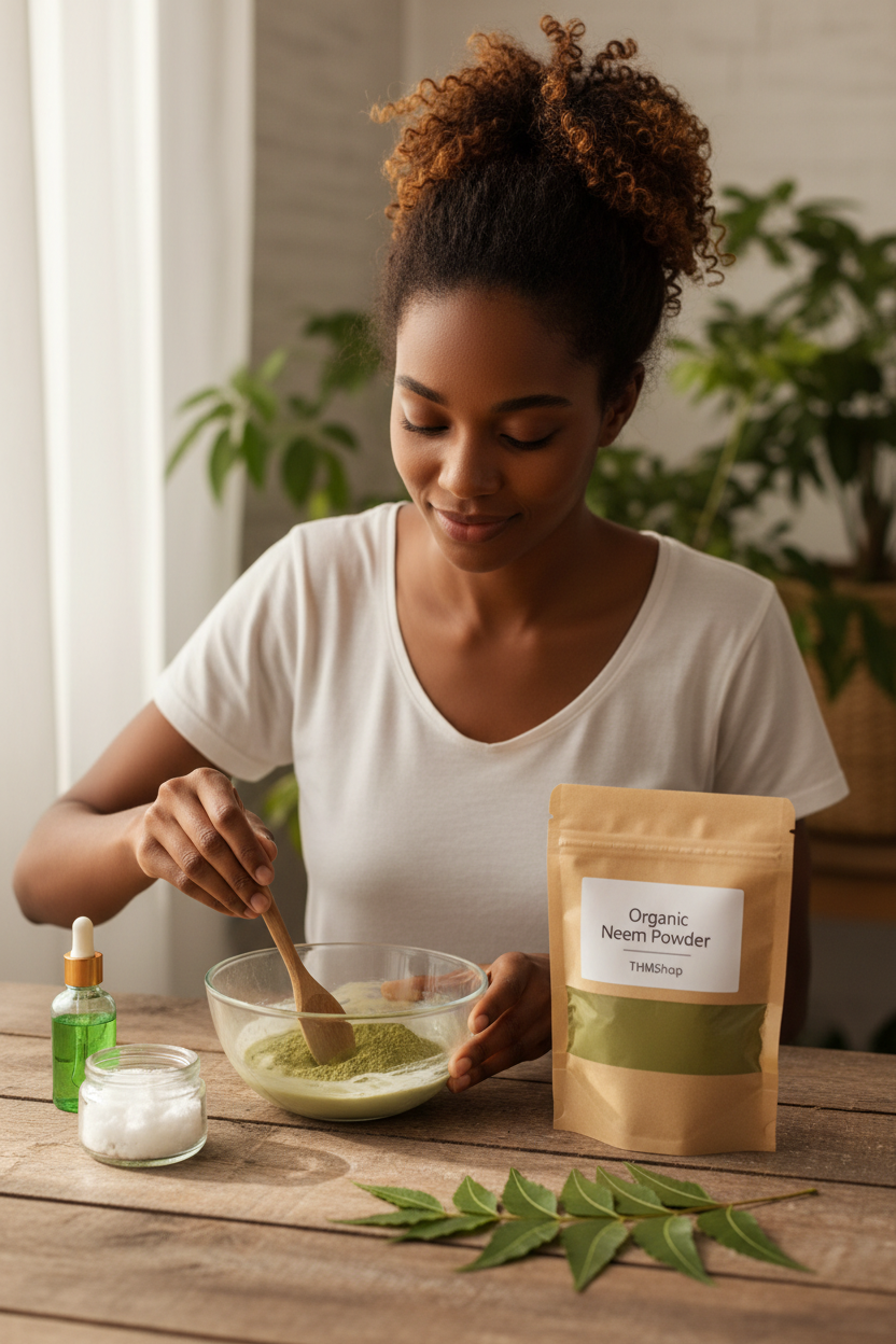Organic Neem Powder - Lifestyle DIY Mask Shot