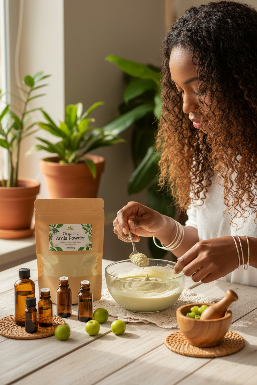 Organic Amla Powder - Lifestyle DIY Mask Shot