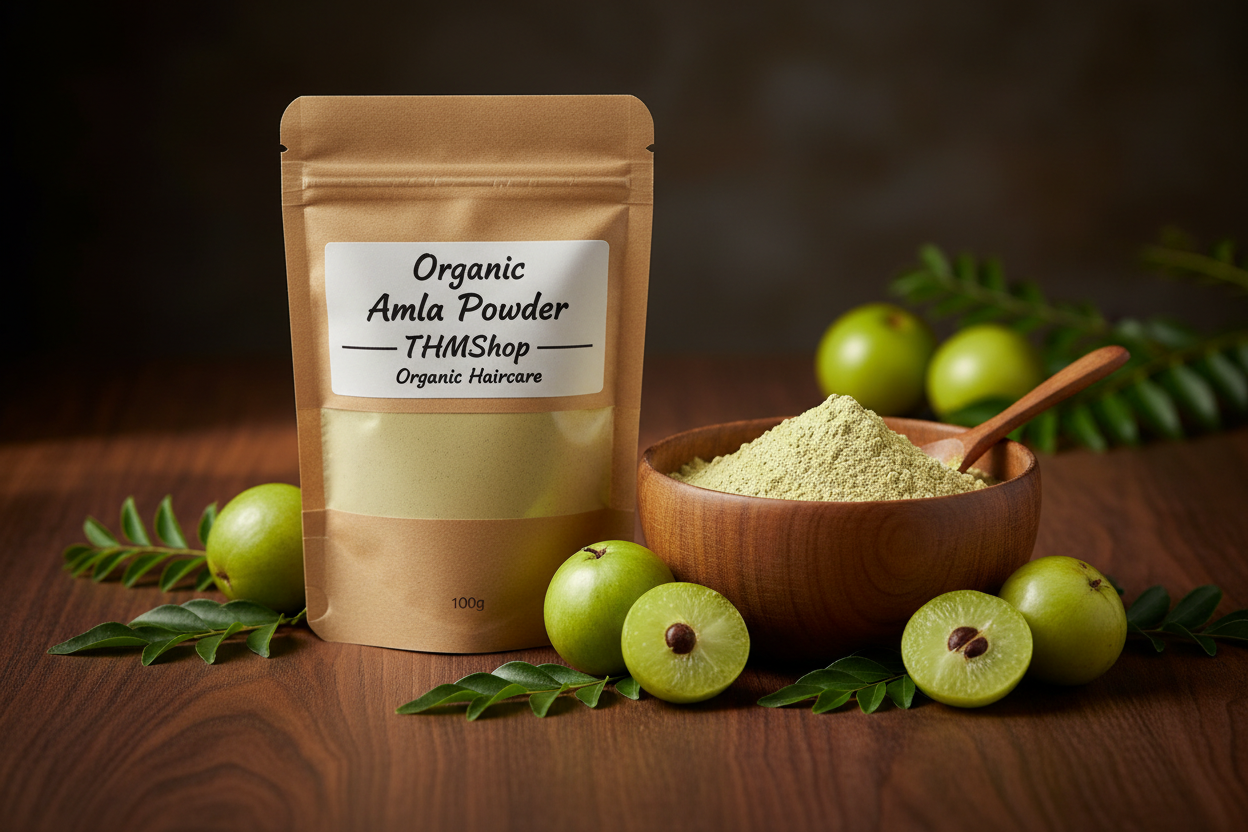 Organic Amla Powder - Dark Walnut Moody Shot