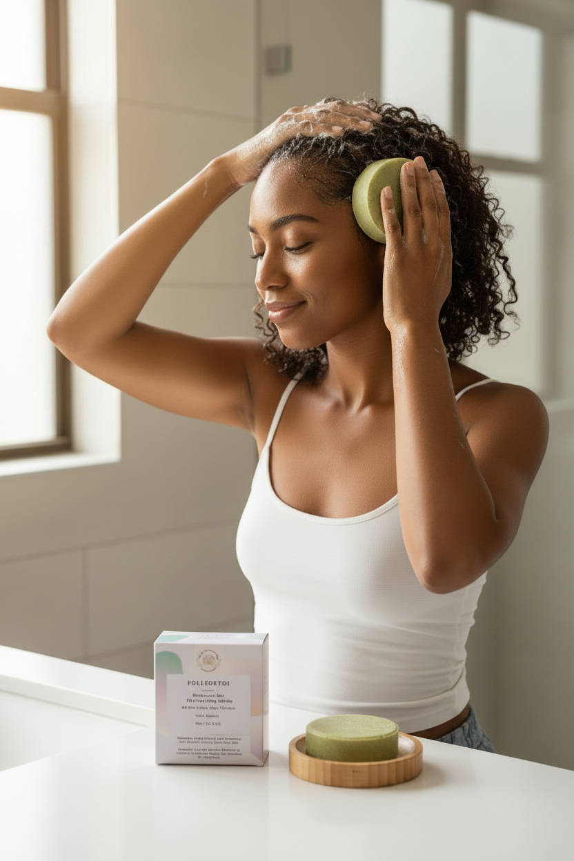 Shampoo Bar Lifestyle - Round Light Green Soap Everywhere