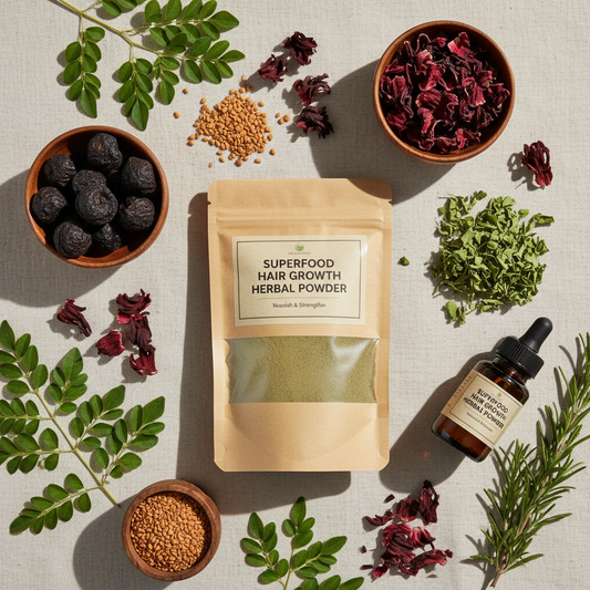 Superfood Hair Growth Herbal Powder - Flat Lay