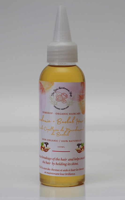 Organic Macadamia + Baobab Infused Hair Oil (100ML)