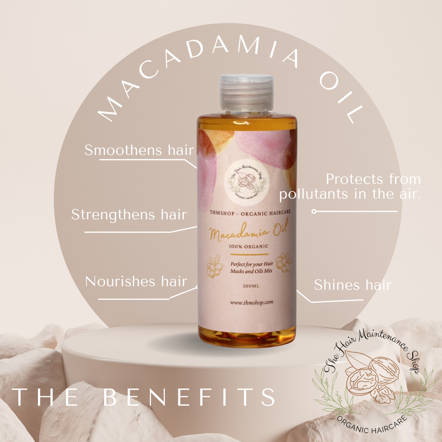 Organic Macadamia Hair Oil (250ML)